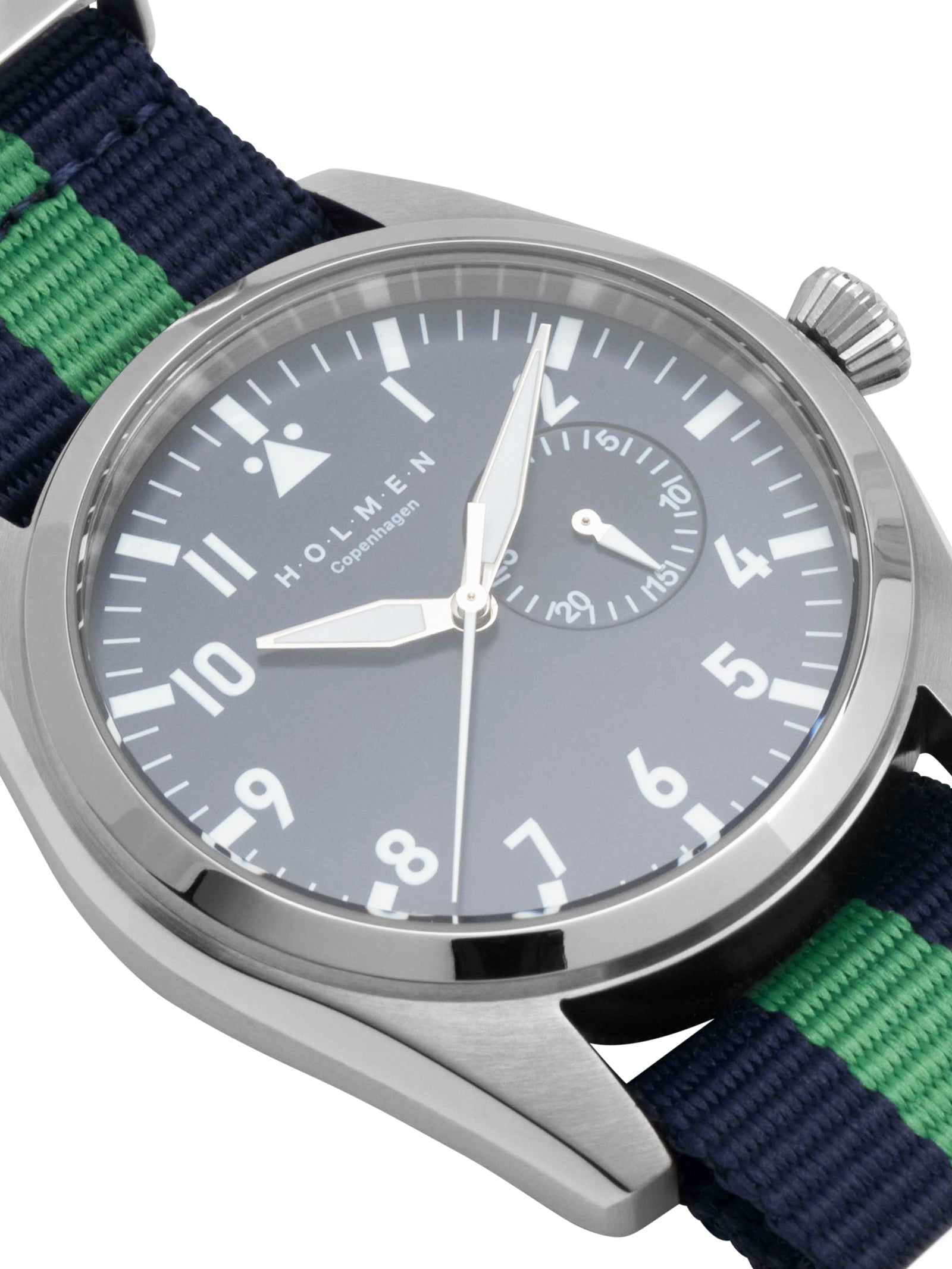 City watch 42mm navy blue dial with blue/green nato strap