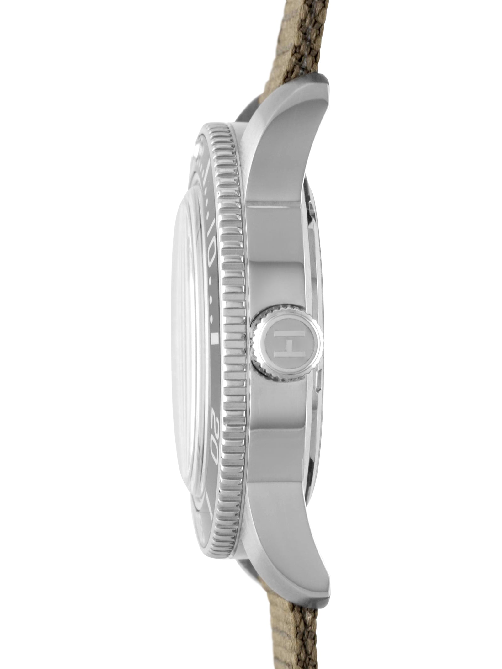 Explorer watch 44mm grey/black dial with 2-piece khaki strap