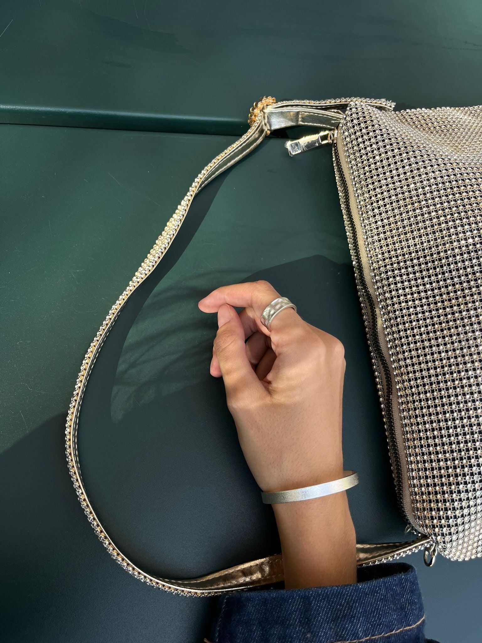 City ring hammered silver 8mm