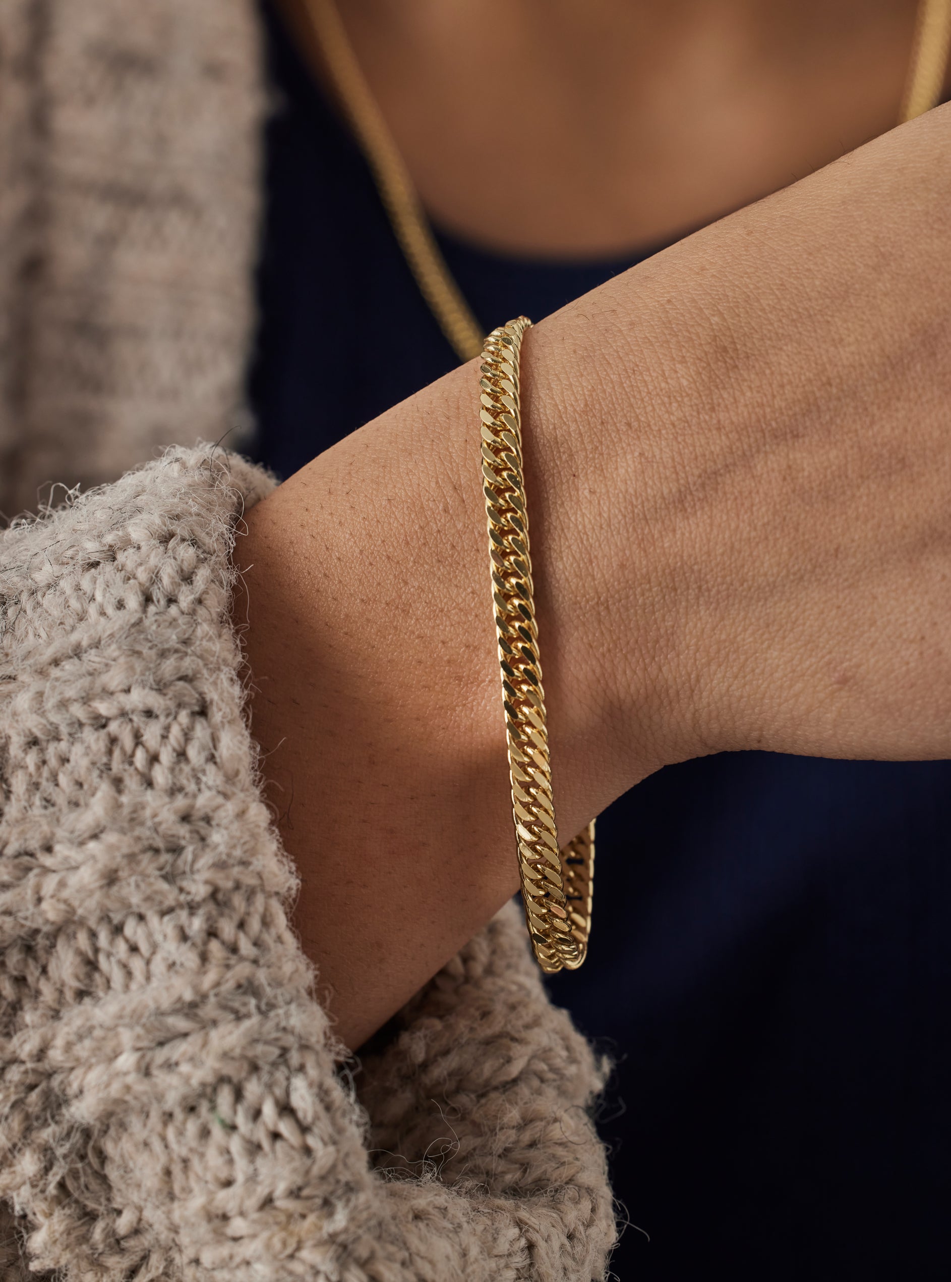 Trianglen cuban bracelet 5mm gold