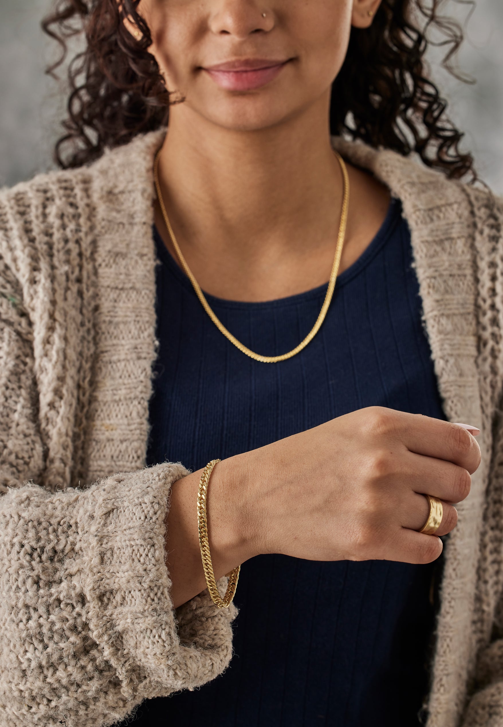 Trianglen cuban necklace 3mm gold