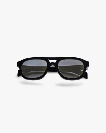 Black sunglasses on a white background