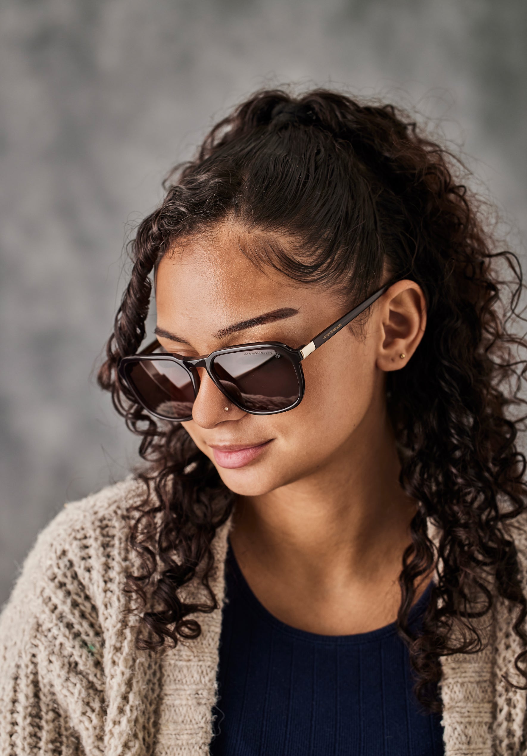 Trianglen milky dark brown sunglasses