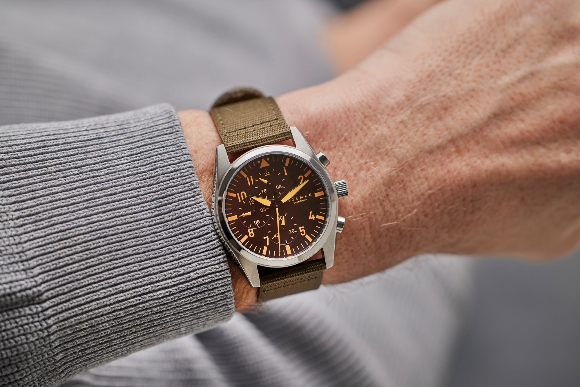 HOLMEN Khaki two-piece buckle strap