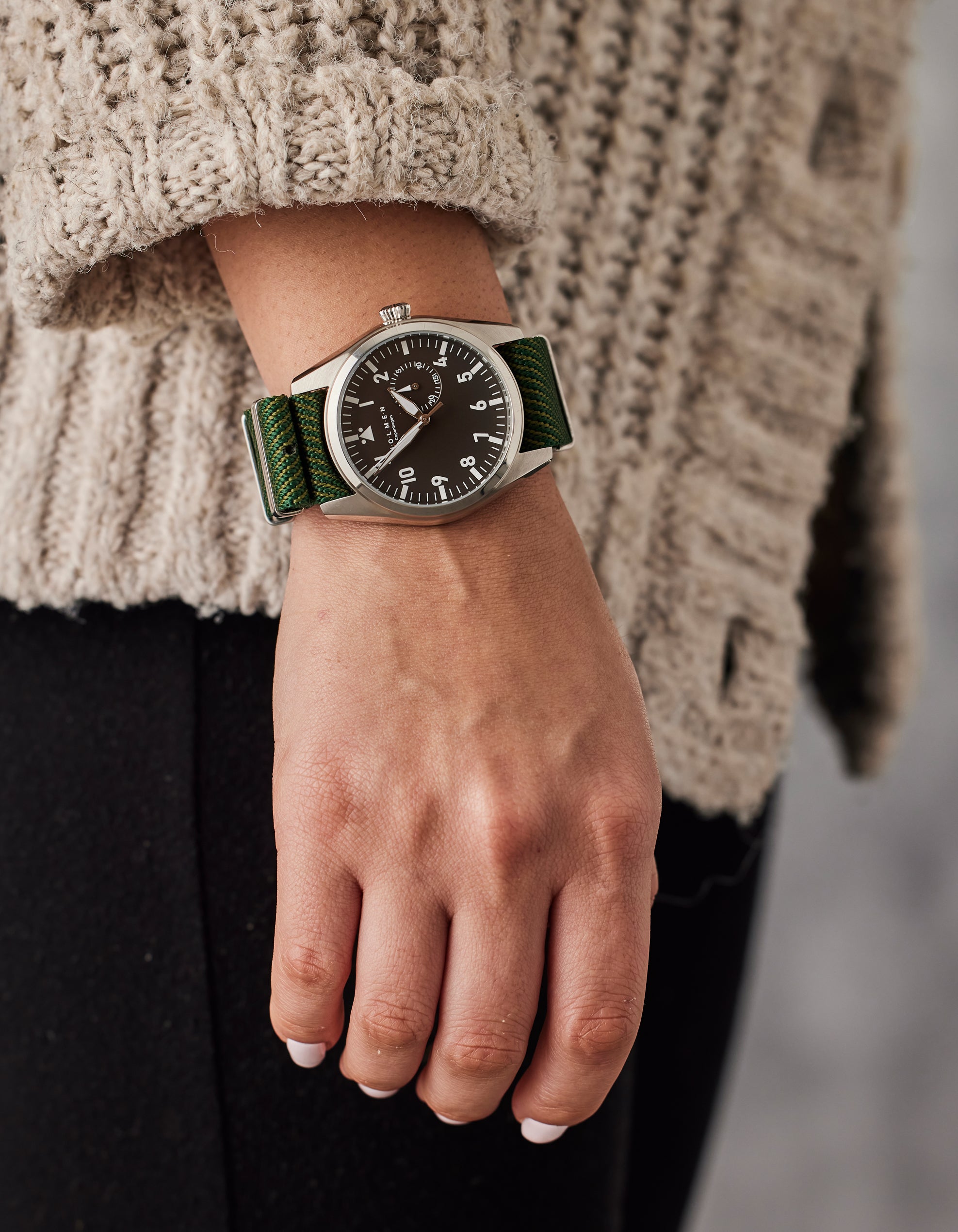 City watch 42mm grey dial with green nato strap