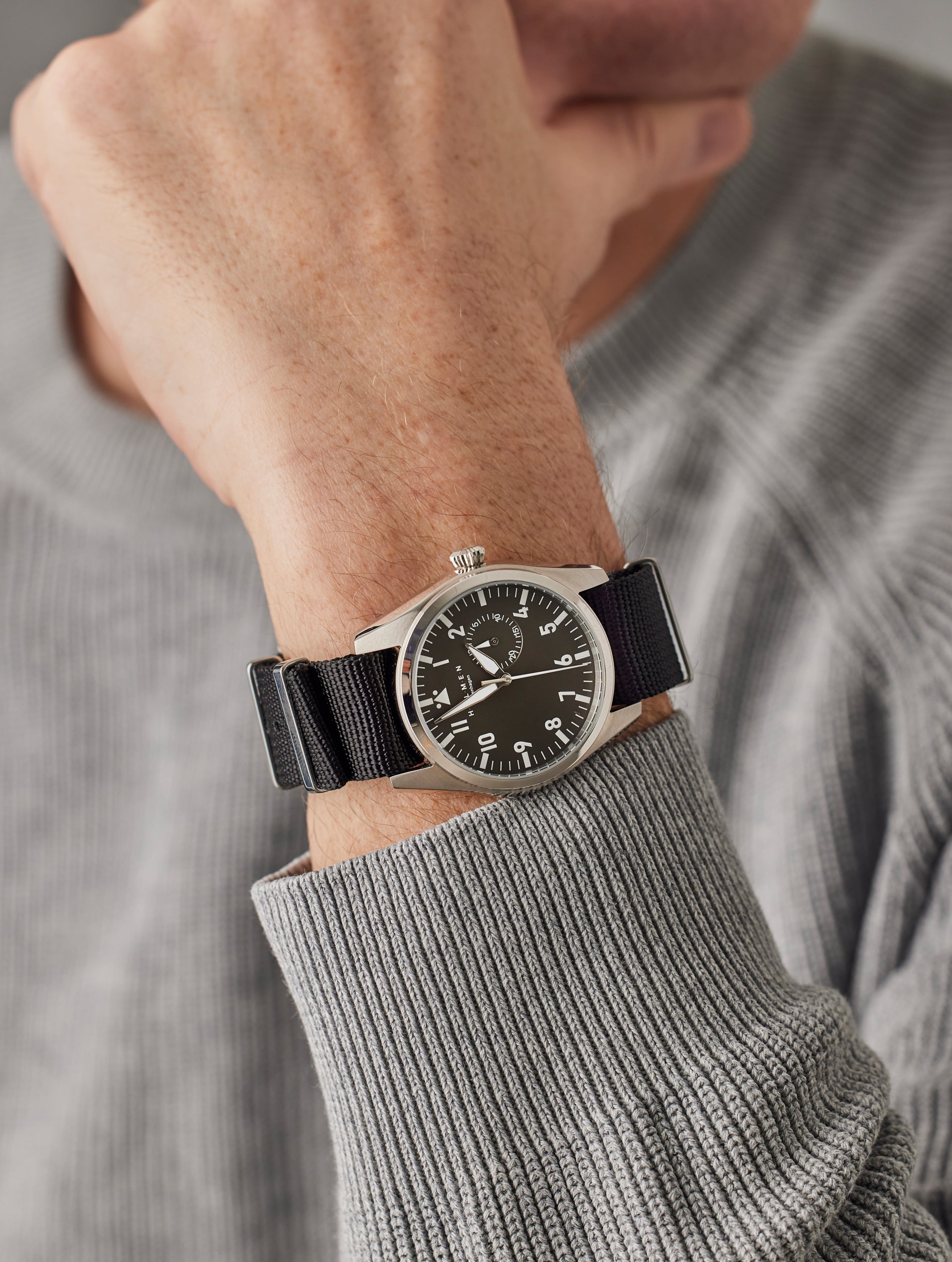 City watch 42mm grey dial with black nato strap