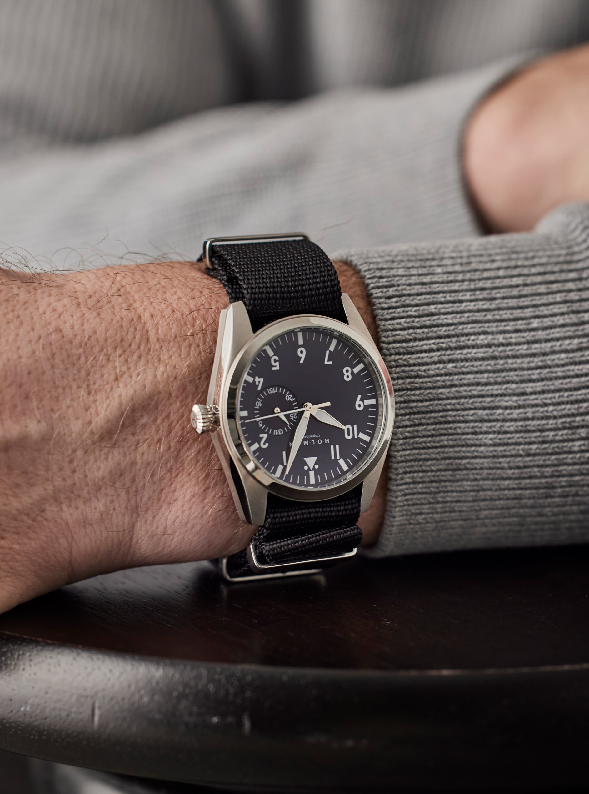 City watch 42mm navy blue dial with black nato strap