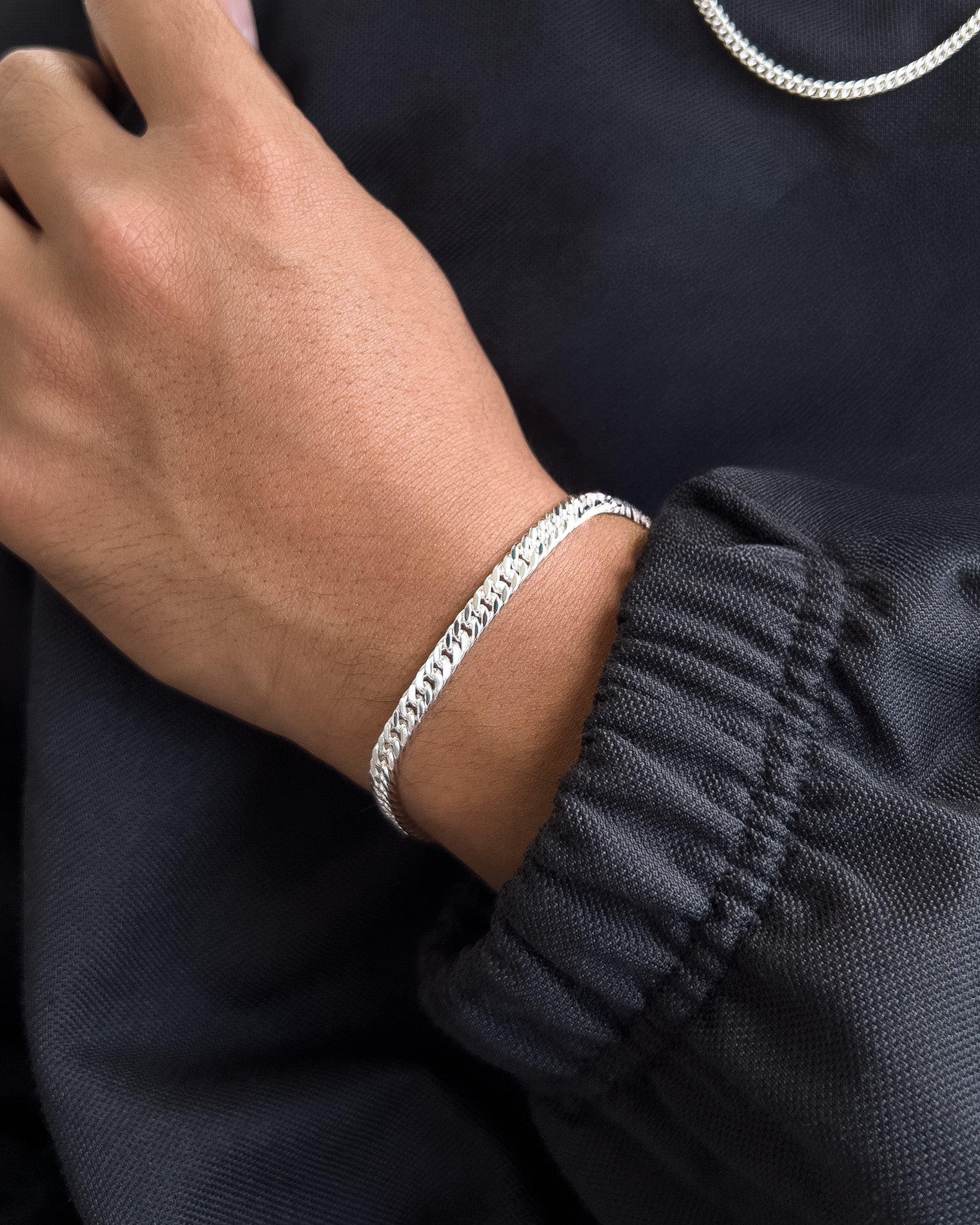 Trianglen cuban bracelet 5mm silver