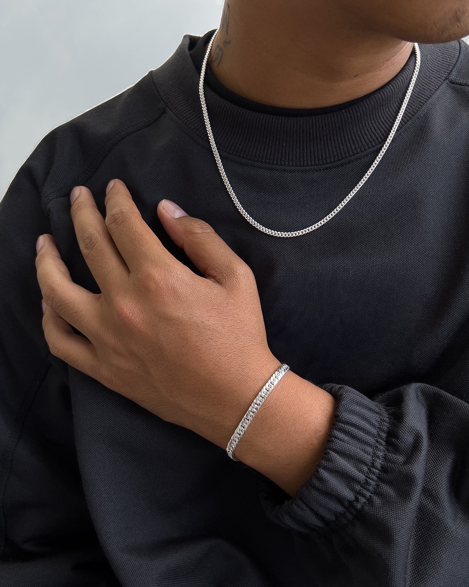 Trianglen cuban necklace 3mm silver